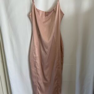 Fashion Nova Blush Backless Dress